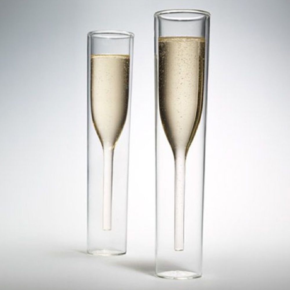 Rachel Zoe Contemporary‎ 2 Double-walled Champagne Flutes D25